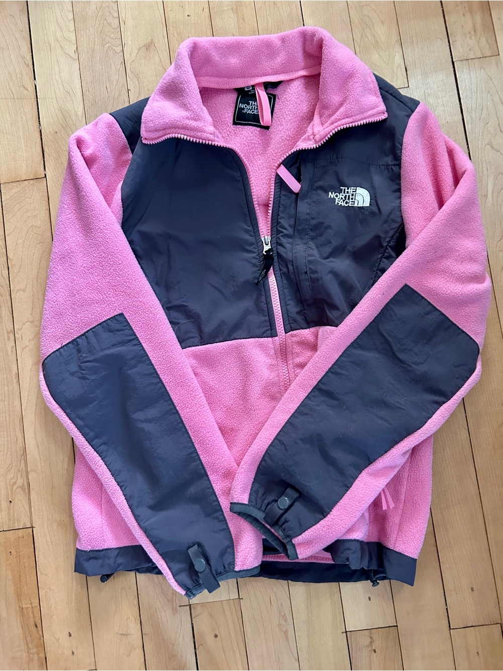 The North Face Pink and Charcoal Fleece Jacket